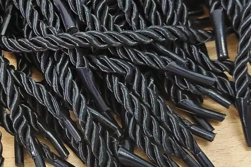 Twisted paper rope handles.